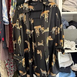 Zara Black Tunic with Animal Print